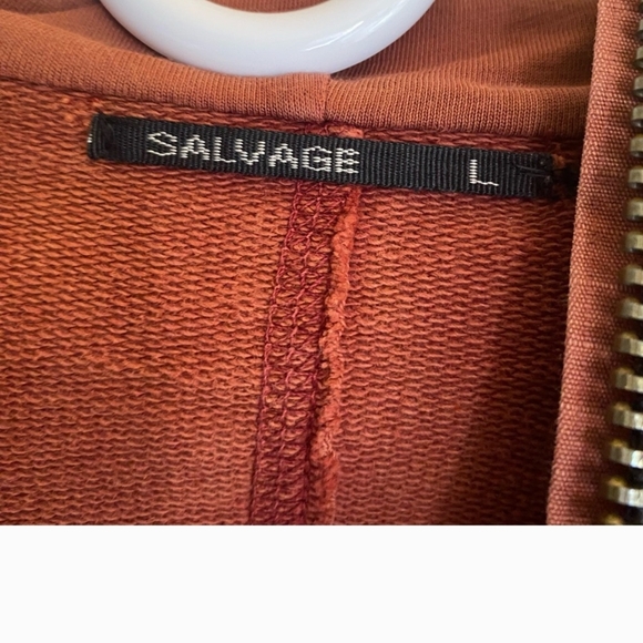 SALVAGE Y2K Corset Lace Up Sleeves Distressed Grunge Hoodie. L - Picture 10 of 12